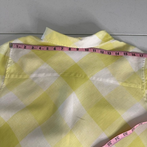 Chico’s Linen Shirt Dress Yellow No Iron Tab Sleeves Women’s XL-16 (Chico’s 3) - Picture 7 of 13